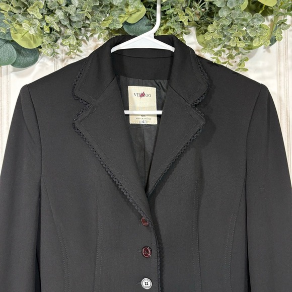 Vertigo Paris Blazer Jacket Women's SMALL Black Career Classic Office Wear - Picture 3 of 10